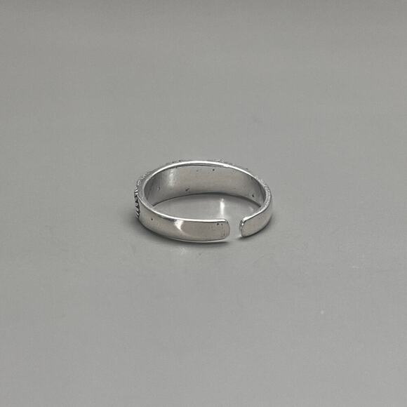 Y2k grunge silver engraved flower - Picture 3 of 8